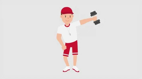 Coach Lifting Dumbbells Video stock 205062721