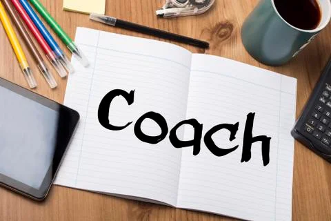 Coach - Note Pad With Text Stock Photos