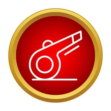 Coach or referee whistle icon for sport games Stock Illustration