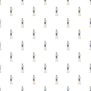 Coach or trainer character in seamless pattern イラスト素材