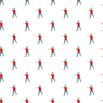 Coach pointing instructing players seamless pattern Stock Illustration