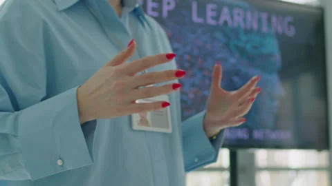 Coach Talking with Audience About Deep Learning Stock Footage 256297715