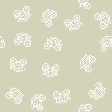 Coach transport wedding line vector seamless pattern 스톡 일러스트