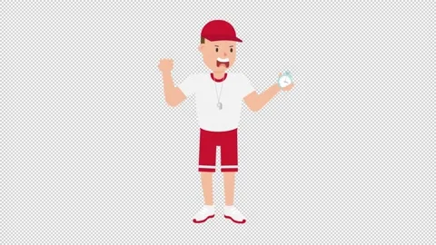 Coach Using a Stopwatch Stock Footage 205062746