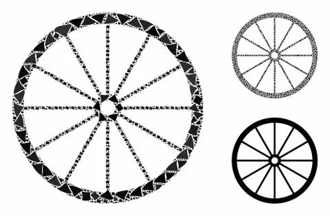 Coach wheel Mosaic Icon of Bumpy Pieces Illustrazione stock