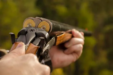 Coachgun loading process Stock Photos