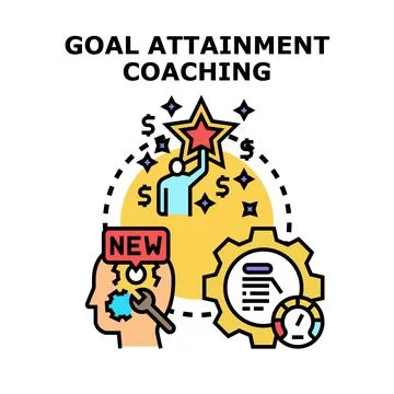 Coaching achieving goal success through planning and development Stock Illustration