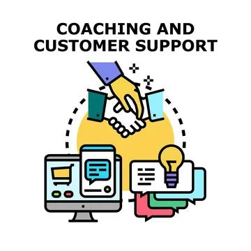 Coaching and customer support concept vector illustration Stock Illustration