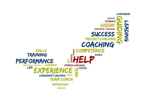 Coaching and experience word cloud Stock Illustration
