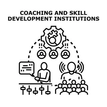 Coaching and skill development institutions concept Illustrazione stock