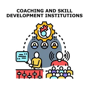 Coaching and skill development institutions concept Stock Illustration