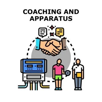 Coaching and training with apparatus concept illustration Stock Illustration