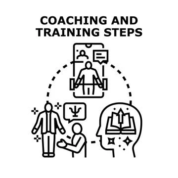 Coaching and training steps for professional development Illustrazione stock
