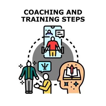 Coaching and training steps for professional development Stock Illustration