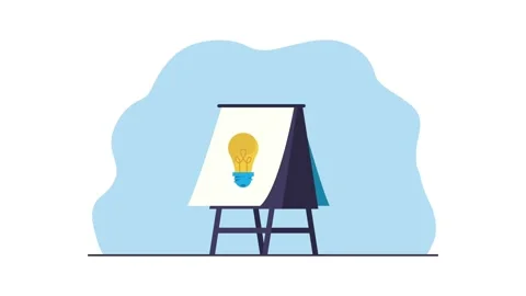 Coaching animation with bulb in paperboard Stock Footage 157138528