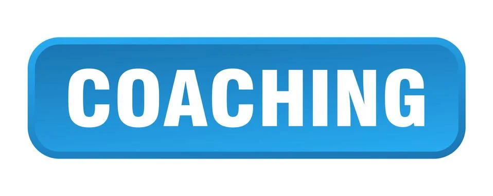 Coaching button. coaching square 3d push button 스톡 일러스트