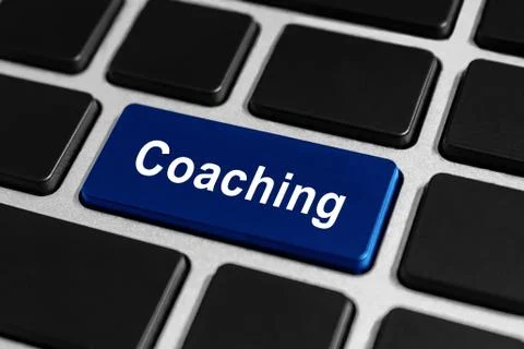 Coaching button on keyboard Foto stock