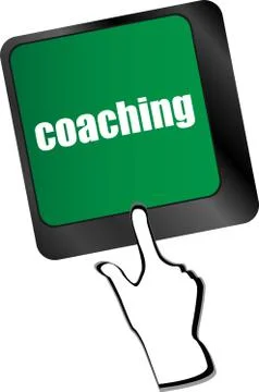 Coaching Button on Modern Computer Keyboard with Word coaching on It Stock Illustration