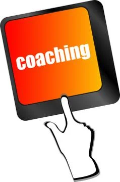 Coaching Button on Modern Computer Keyboard with Word coaching on It Illustration