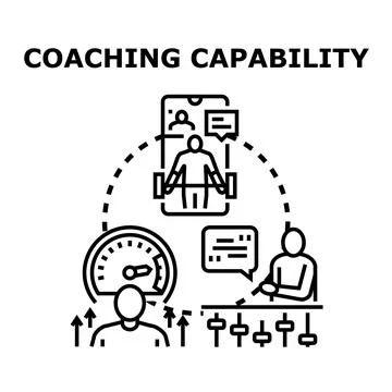 Coaching capability, training, and skill development concept Stock Illustration