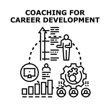 Coaching for career development and success advising 스톡 일러스트