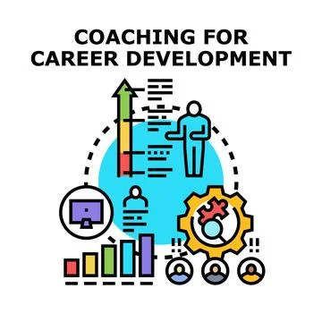 Coaching for career development and success advising 스톡 일러스트
