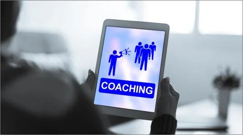 Coaching concept on a tablet Stock Photos