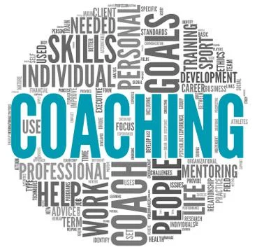 Coaching concept in tag cloud Stock Illustration