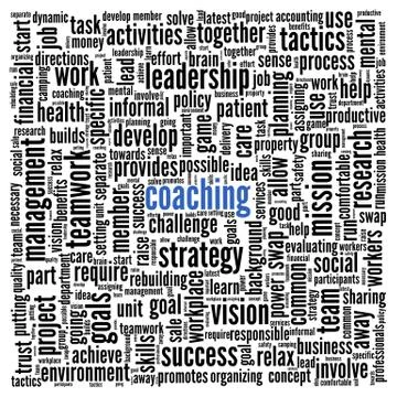 Coaching concept in tag cloud isolated on white Stock Illustration