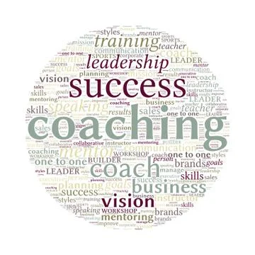 Coaching Concept Vector Word Cloud on white background Stockillustratie