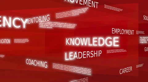 Coaching, development, training word tag cloud - red variant Stock Footage 64911796