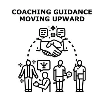 Coaching guidance moving upward vector icon concept Stock Illustration
