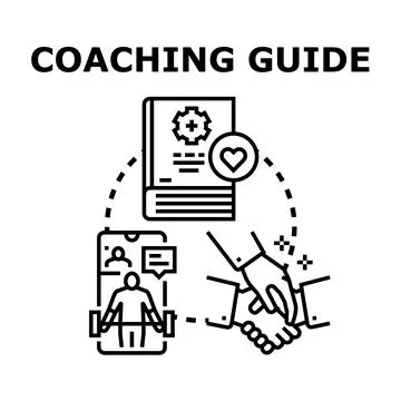 Coaching guide for online personal training and support Ilustración de archivo