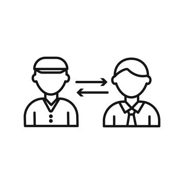 Coaching icon Black line art vector logo Stock Illustration