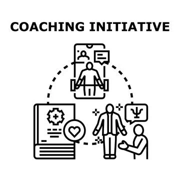 Coaching initiative guiding personal development and training Stock Illustration