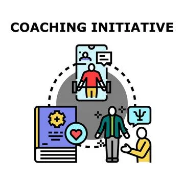 Coaching initiative guiding personal development and training 스톡 일러스트