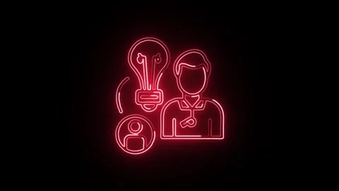 Coaching Isolated on Black Background Neon Guidance Growth Animation Stock Footage 328105853