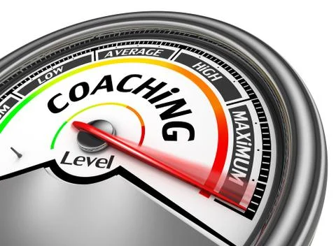 Coaching level conceptual meter indicate maximum Stock Illustration