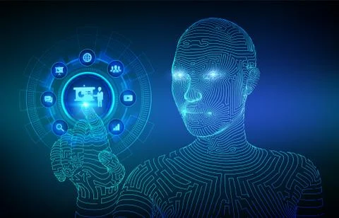 Coaching mentoring concept on virtual screen. Personal development. Education Ilustração Stock