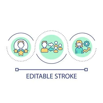 Coaching for performance improvement loop concept icon Stock Illustration