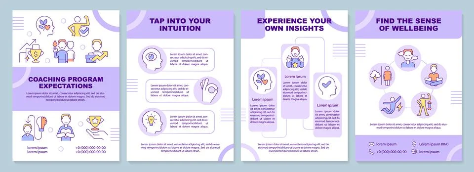 Coaching program expectations brochure template 스톡 일러스트