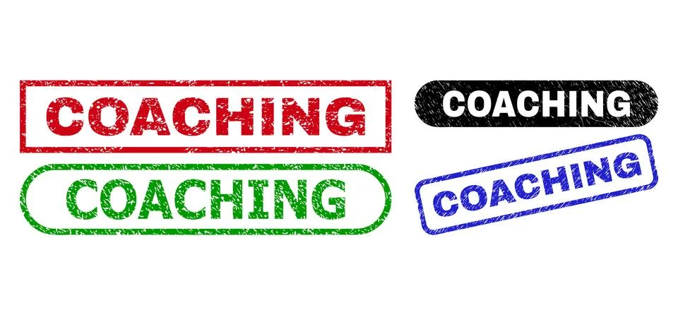 COACHING Rectangle Watermarks with Corroded Texture Stock Illustration