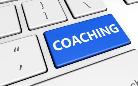 Coaching Sign Computer Key Illustrazione stock