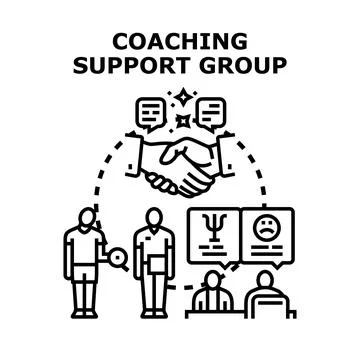 Coaching support group offering psychological support and personal developmen Stock Illustration