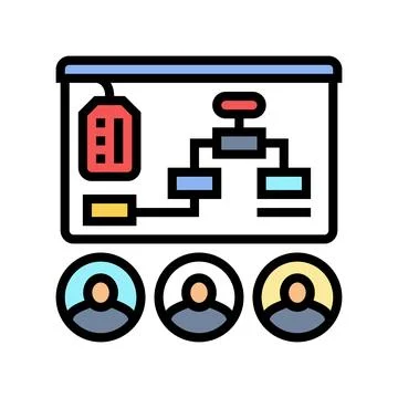Coaching technical sales engineer color icon vector illustration Stock Illustration