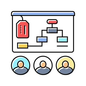 Coaching technical sales engineer color icon vector illustration Stock Illustration