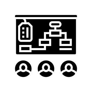 Coaching technical sales engineer glyph icon vector illustration Illustrazione stock