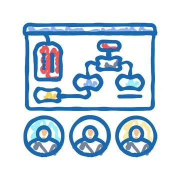 Coaching technical sales engineer icon doodle illustration 스톡 일러스트