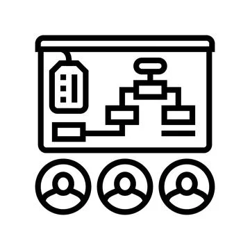 Coaching technical sales engineer line icon vector illustration Stock Illustration