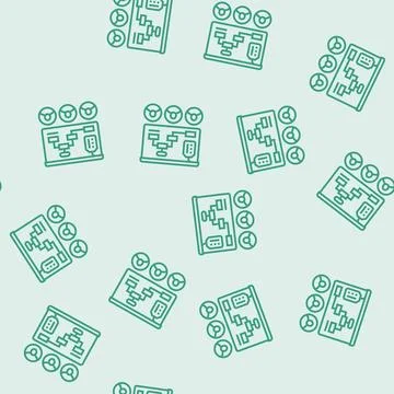 Coaching technical sales engineer line seamless pattern 스톡 일러스트